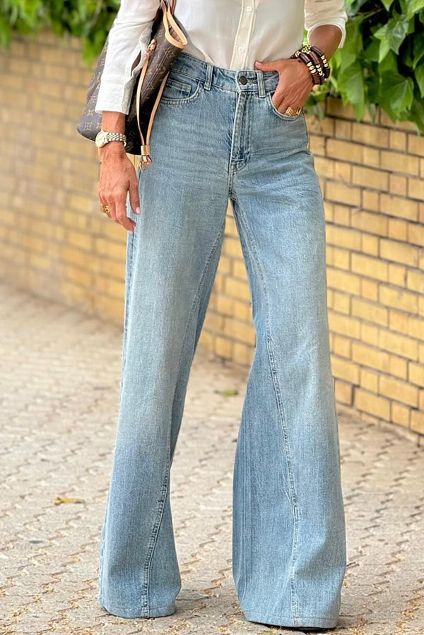 Joana Acid Wash Extra Wide Leg High Waist Long Jeans