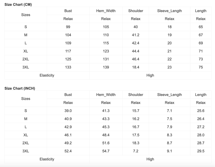 Size Chart