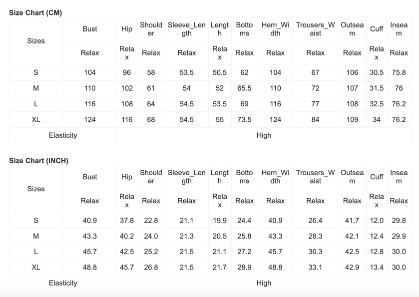 Size Chart