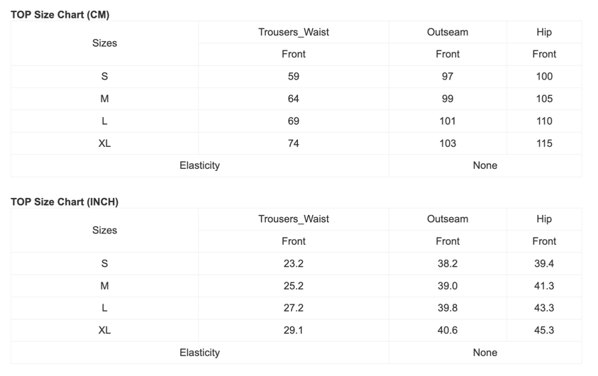 Size Chart