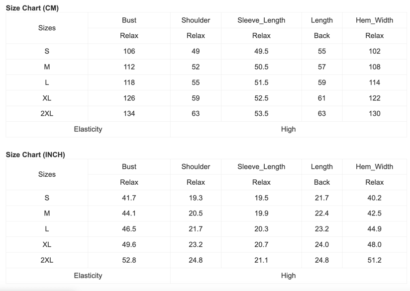 Size Chart