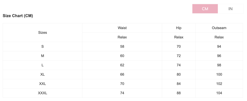 Size Chart