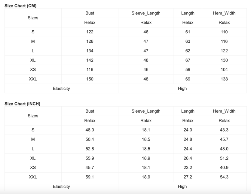 Size Chart