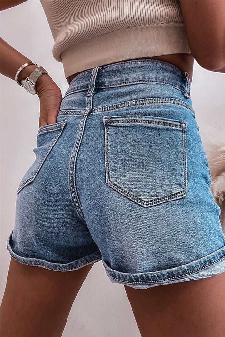 Jesse Rhinestone Embellished Denim Shorts - Rebel Nomad