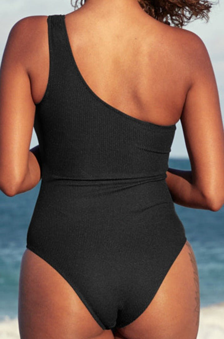 Jessika Ribbed One Shoulder Hollowed One Piece Swimsuit - Rebel Nomad