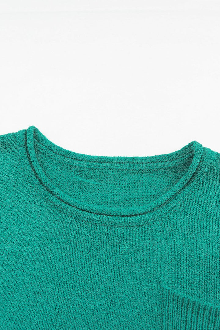 Addie Solid Color Off Shoulder Rib Knit Sweater with Pocket - Rebel Nomad