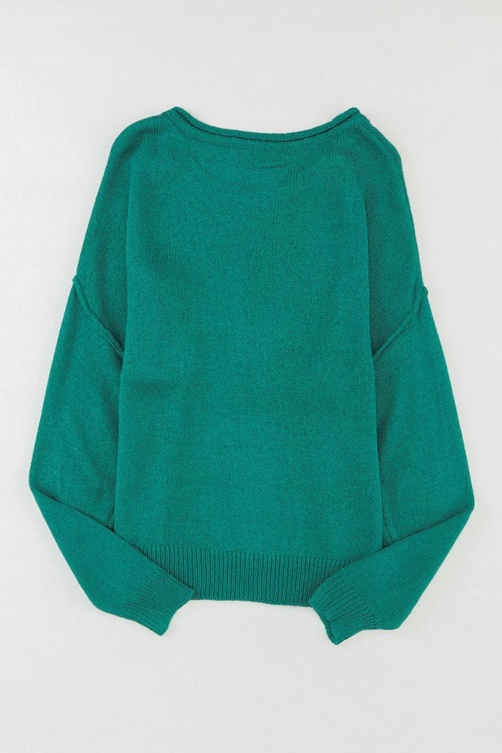 Addie Solid Color Off Shoulder Rib Knit Sweater with Pocket - Rebel Nomad