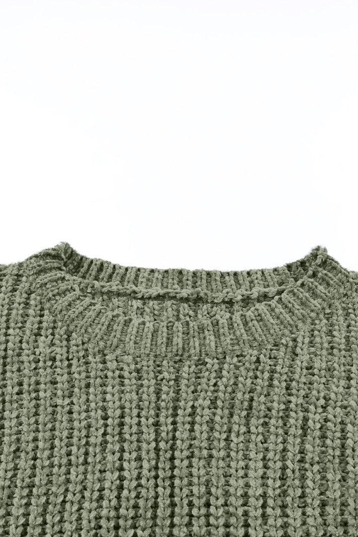 Aelitha Long Sleeve Round Hem Cable Knit Sweater - Rebel Nomad