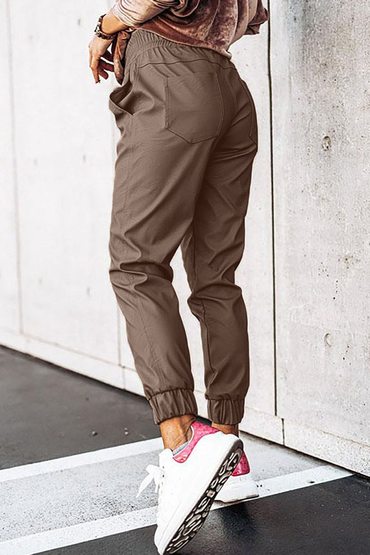 Akilah Leather Tie Waist Joggers - Rebel Nomad