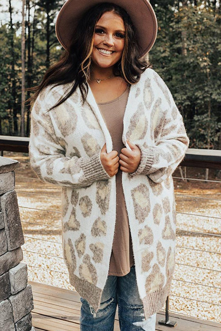 Alessandra Plus-Size Leopard Pattern Cardigan - Rebel Nomad