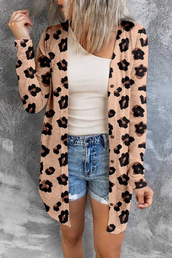 Amaris Leopard Printed Open Front Cardigan - Rebel Nomad