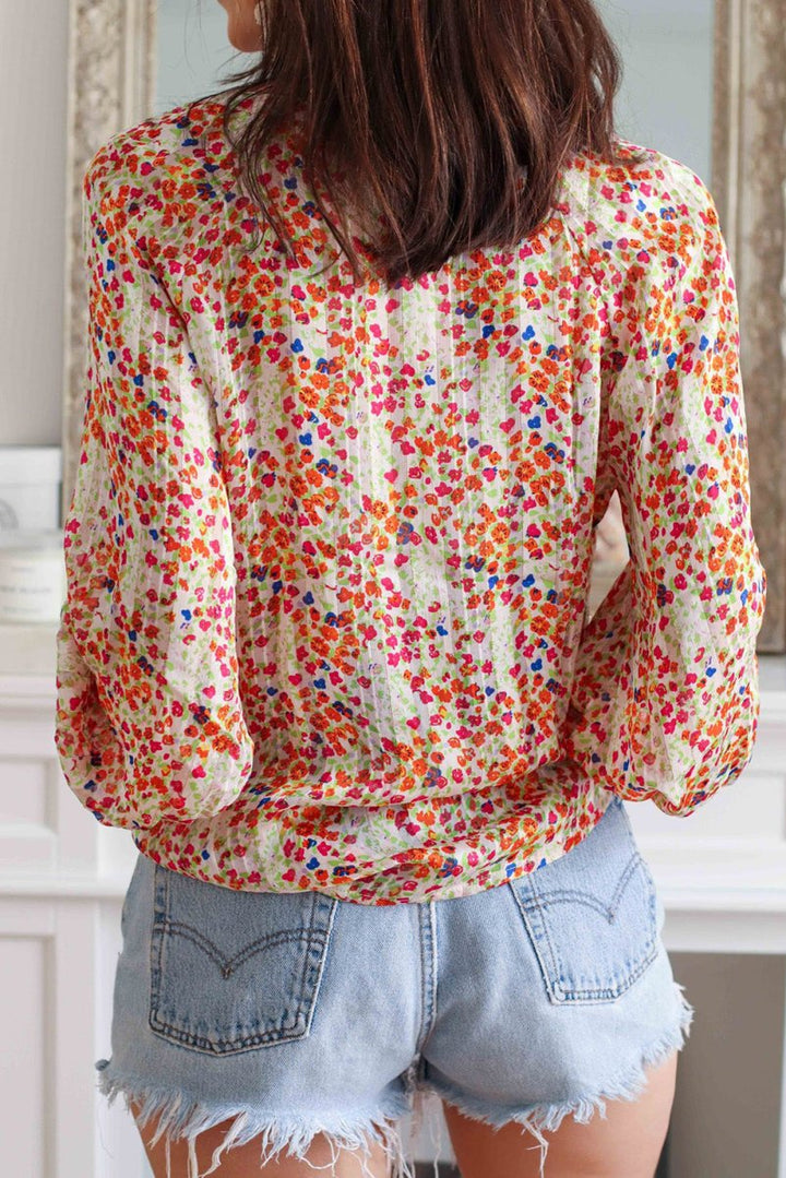 Ametrine Boho Floral Print Button Front Shirt - Rebel Nomad