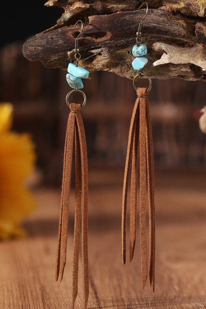 Amie Turquoise Tassel Drop Earrings - Rebel Nomad