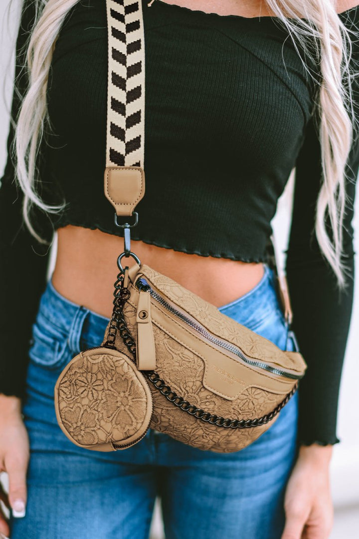 Anabel Camel Strap Chain Shoulder Bag With Coin Purse - Rebel Nomad