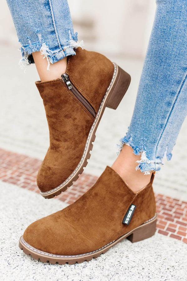 Artie Faux Suede Side Zip Ankle Boots - Rebel Nomad