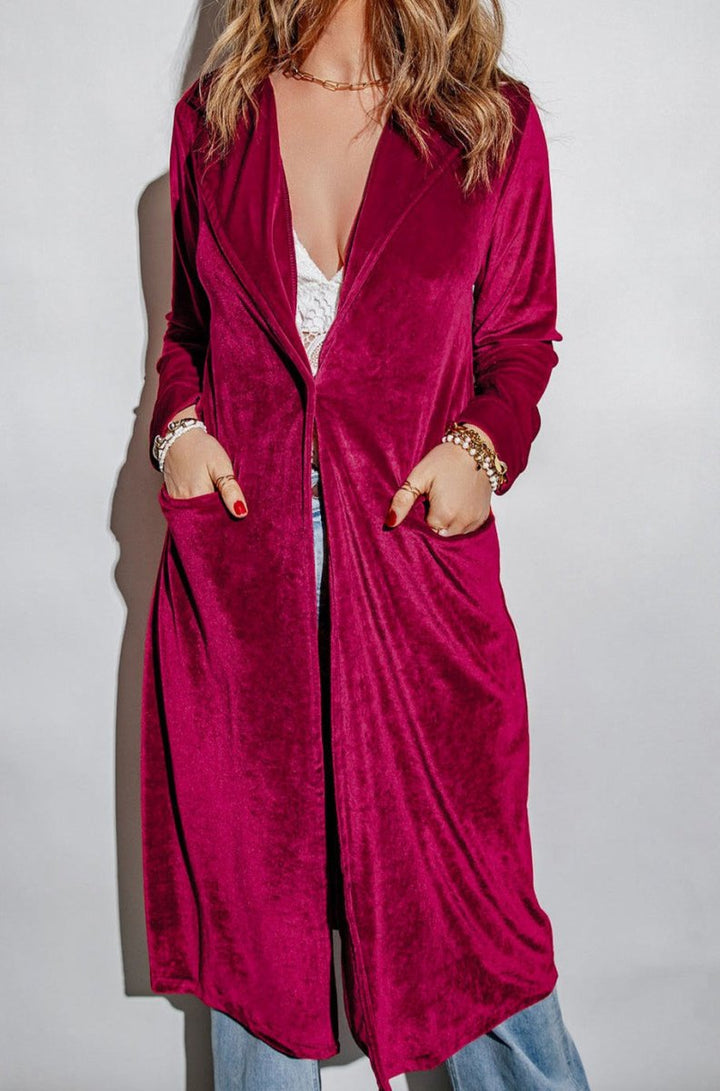 Ashlynn Retro Velvet Long Sleeve Pocket Coat - Rebel Nomad