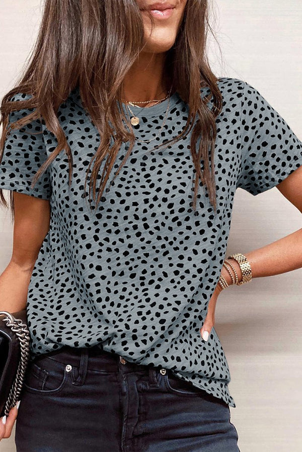 Ashwini Cheetah Print O-neck Short Sleeve T-shirt - Rebel Nomad