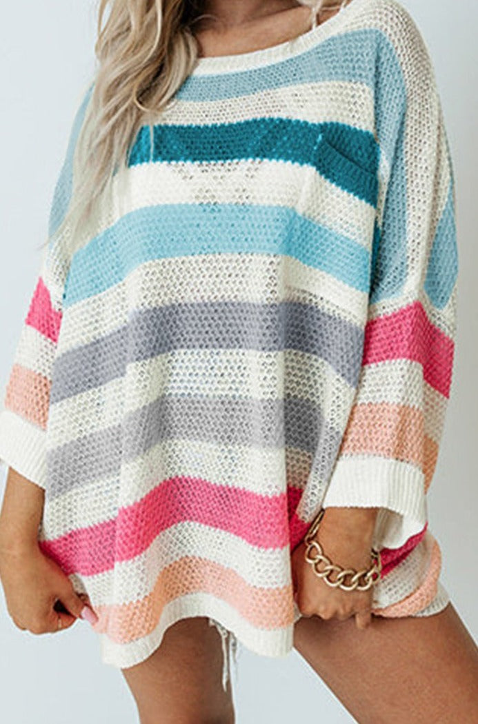 Augusta Striped Knit Top with Chest Pocket - Rebel Nomad