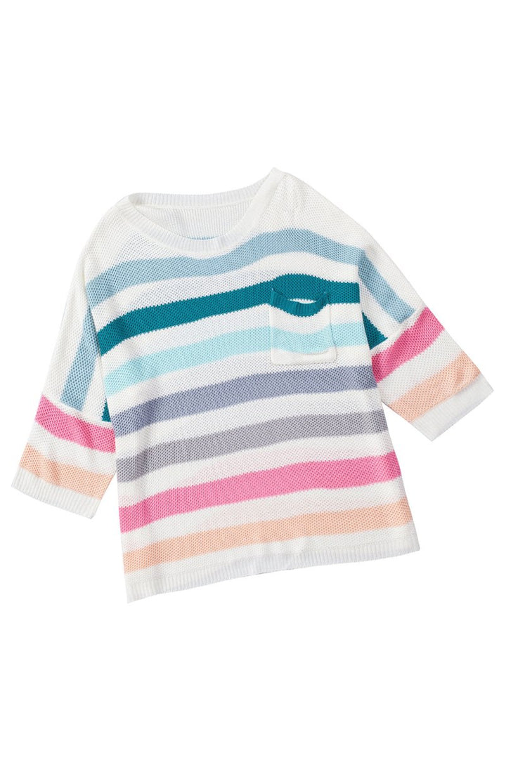 Augusta Striped Knit Top with Chest Pocket - Rebel Nomad