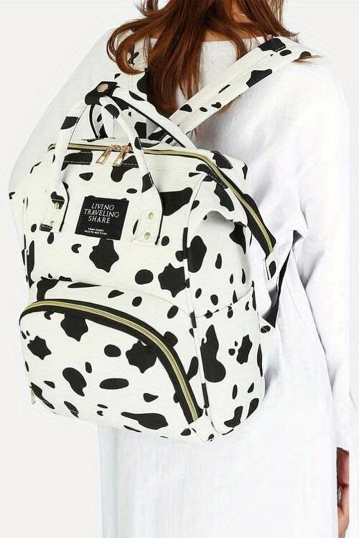 Benita Cow Spot Multi Pocket Canvas Backpack - Rebel Nomad