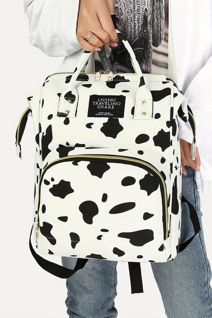 Benita Cow Spot Multi Pocket Canvas Backpack - Rebel Nomad