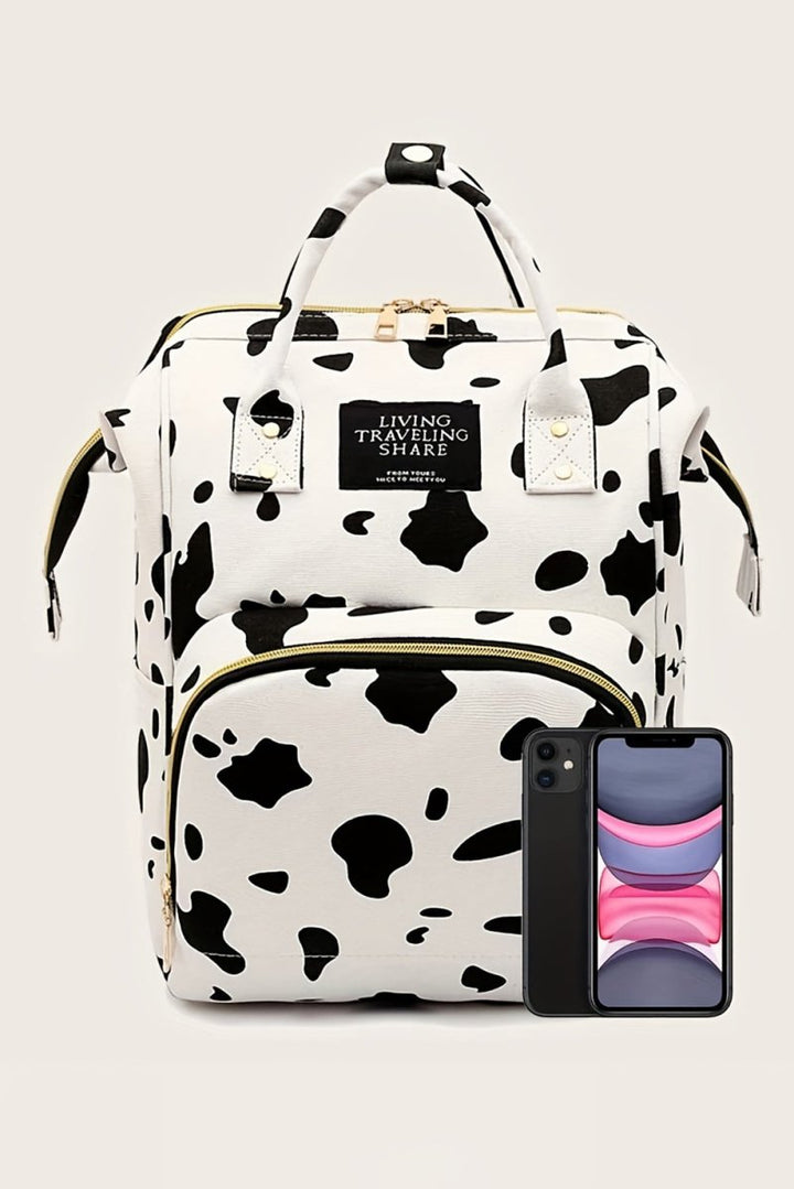 Benita Cow Spot Multi Pocket Canvas Backpack - Rebel Nomad