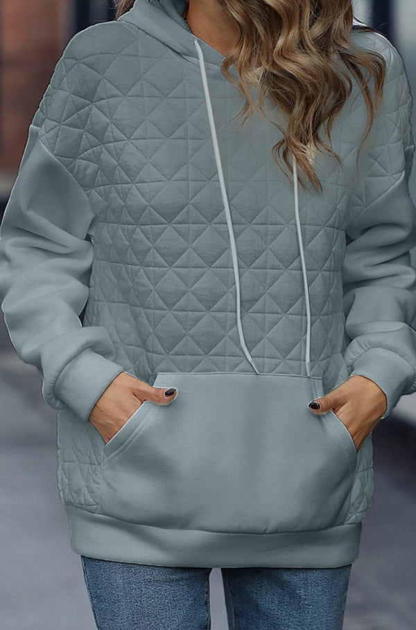 Breanna Quilted Patchwork Kangaroo Pocket Hoodie - Rebel Nomad