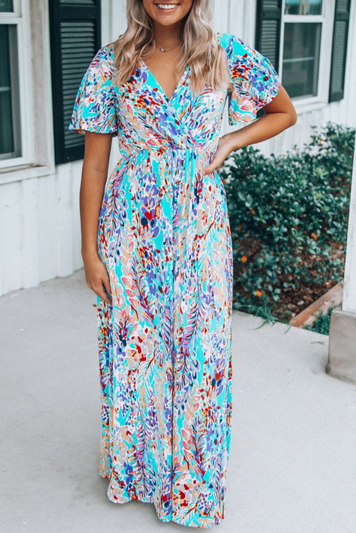 Briallen Wrap V-neck Floral Maxi Dress - Rebel Nomad