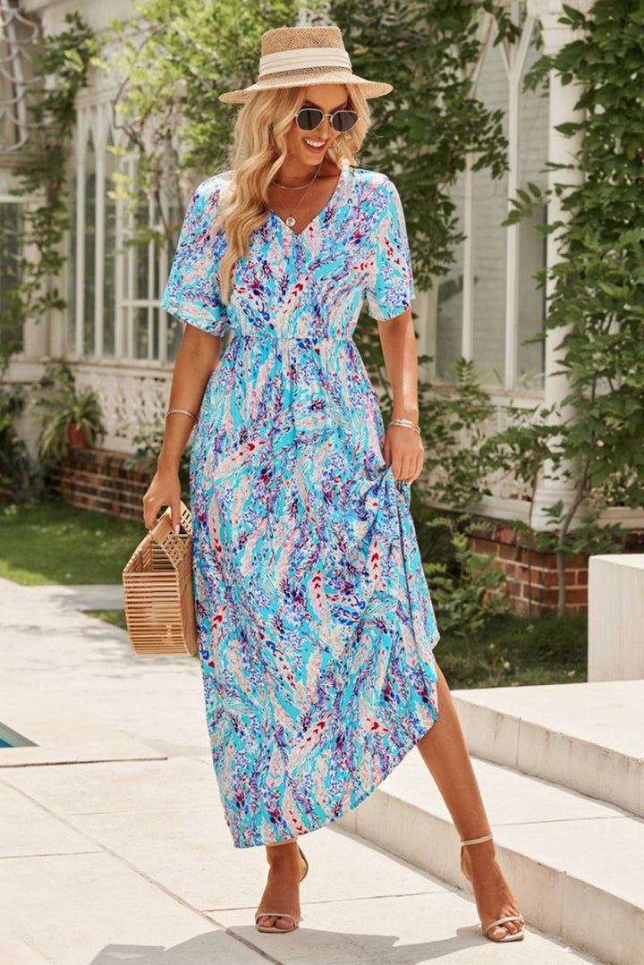 Briallen Wrap V-neck Floral Maxi Dress - Rebel Nomad