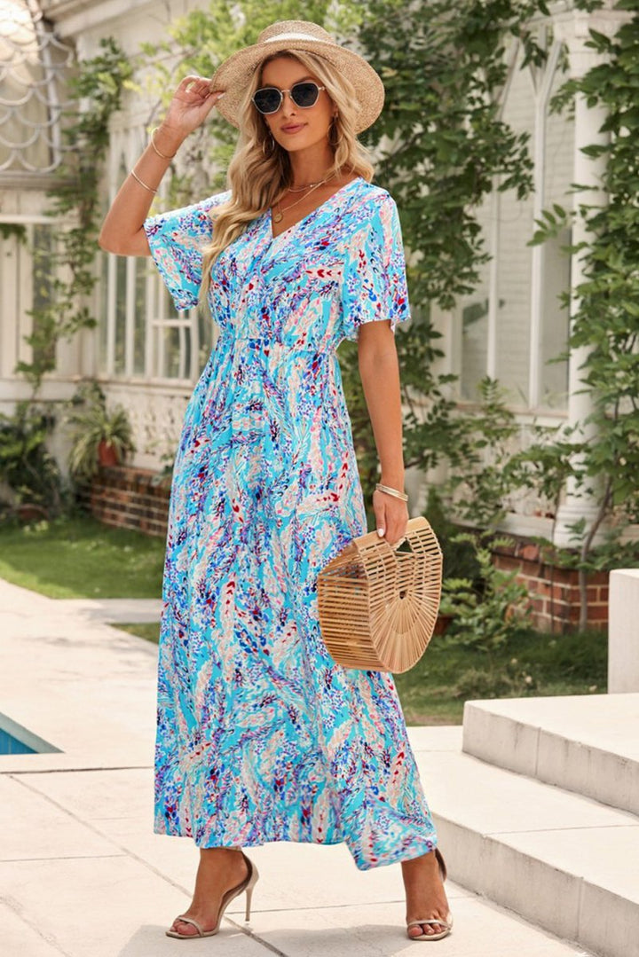 Briallen Wrap V-neck Floral Maxi Dress - Rebel Nomad