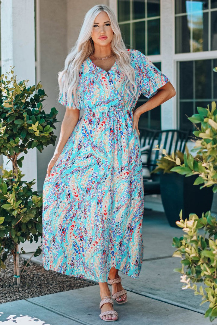 Briallen Wrap V-neck Floral Maxi Dress - Rebel Nomad