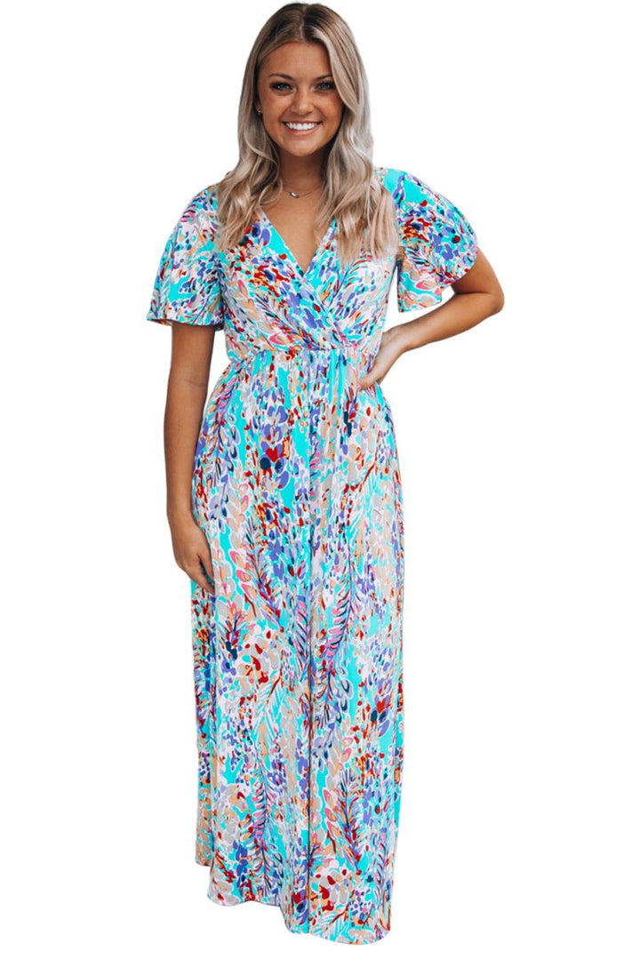 Briallen Wrap V-neck Floral Maxi Dress - Rebel Nomad