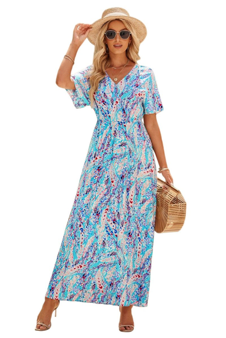 Briallen Wrap V-neck Floral Maxi Dress - Rebel Nomad