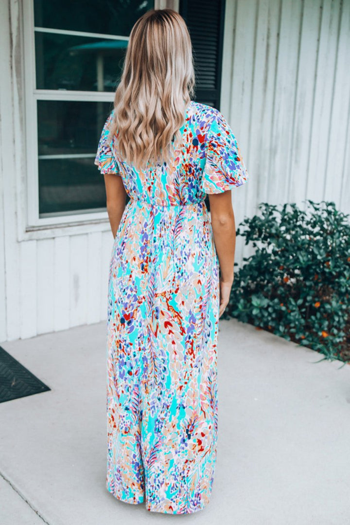 Briallen Wrap V-neck Floral Maxi Dress - Rebel Nomad