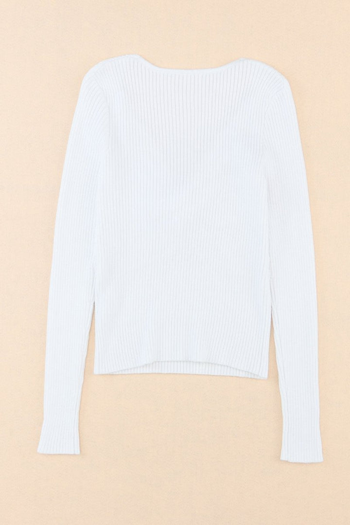 Brianna Cable Crossed V Neck Sweater - Rebel Nomad