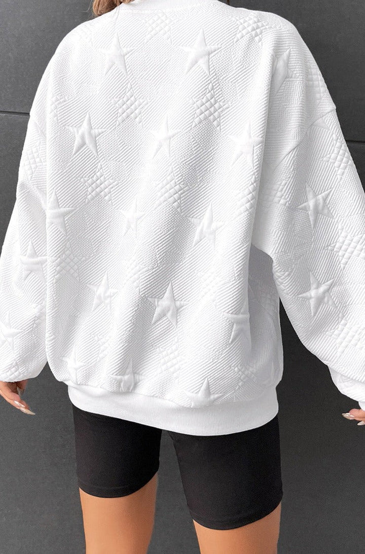 Camilla Star Embossed Textured Drop Shoulder Sweatshirt - Rebel Nomad