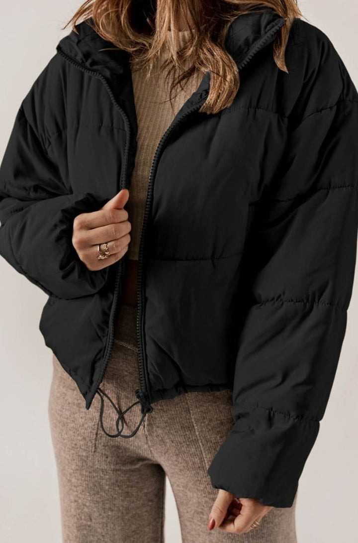 Candance Zip Up Drawstring Hem Puffer Coat - Rebel Nomad