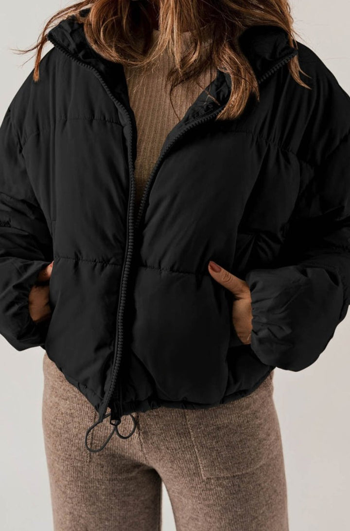 Candance Zip Up Drawstring Hem Puffer Coat - Rebel Nomad