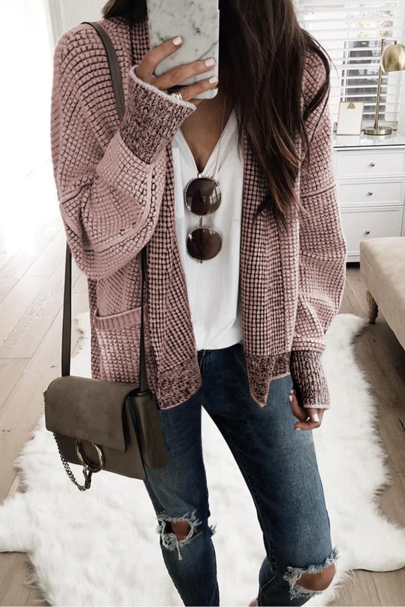 Chunky waffle 2025 knit cardigan