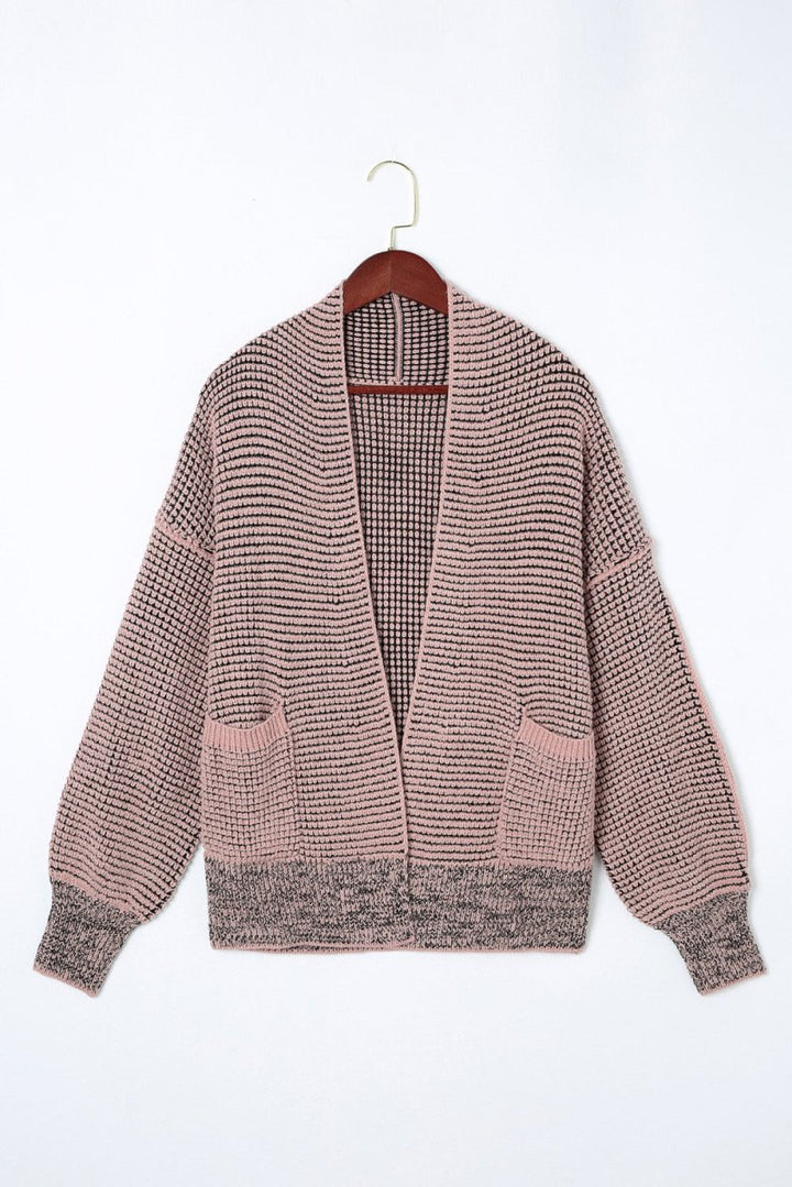 Candy Chunky Waffle Knit Oversized Collar Cardigan - Rebel Nomad