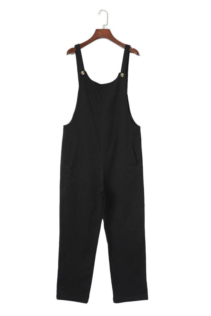 Carissa Button Straps Pocketed Cropped Jumpsuit - Rebel Nomad