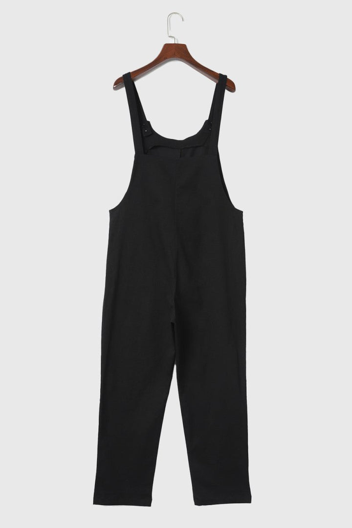 Carissa Button Straps Pocketed Cropped Jumpsuit - Rebel Nomad