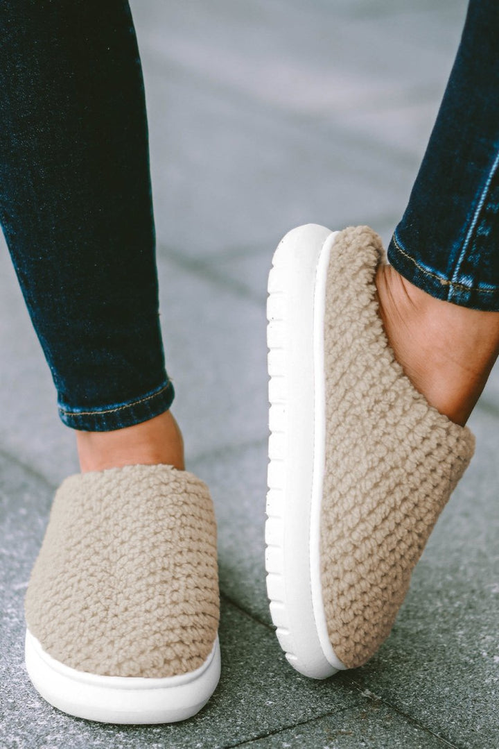 Carita Two-tone Knitted Warm Homewear Slippers - Rebel Nomad