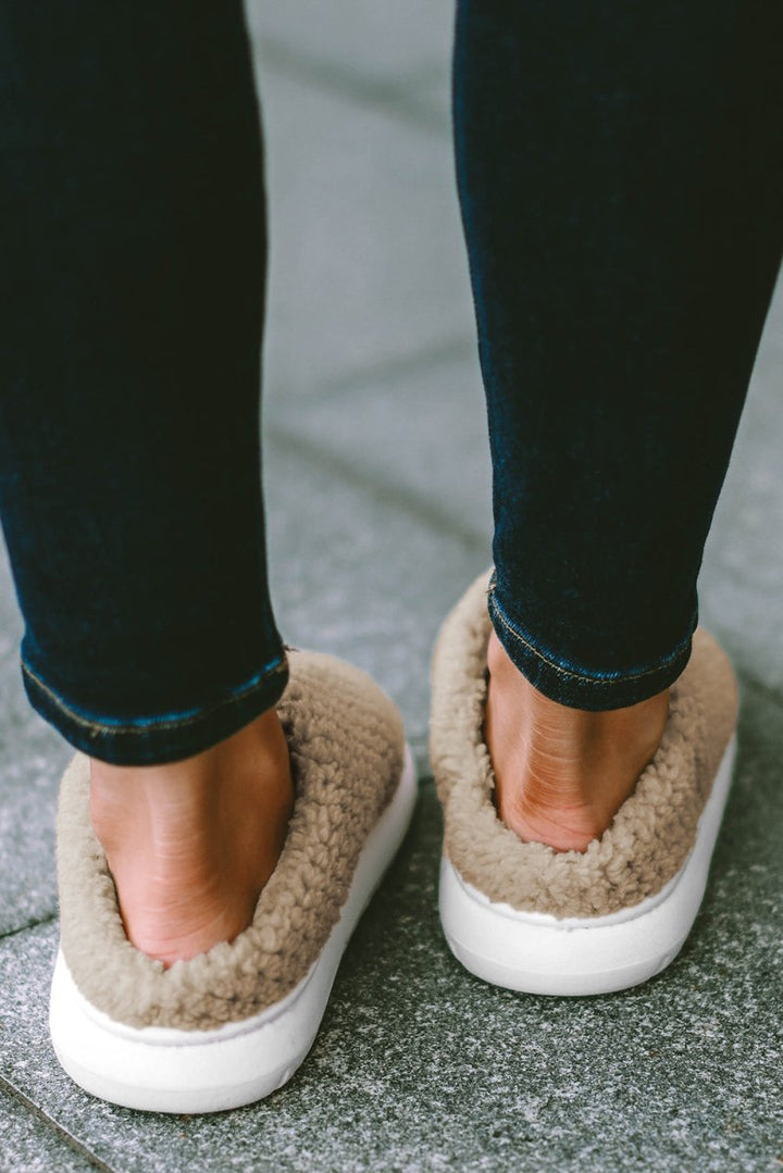 Carita Two-tone Knitted Warm Homewear Slippers - Rebel Nomad