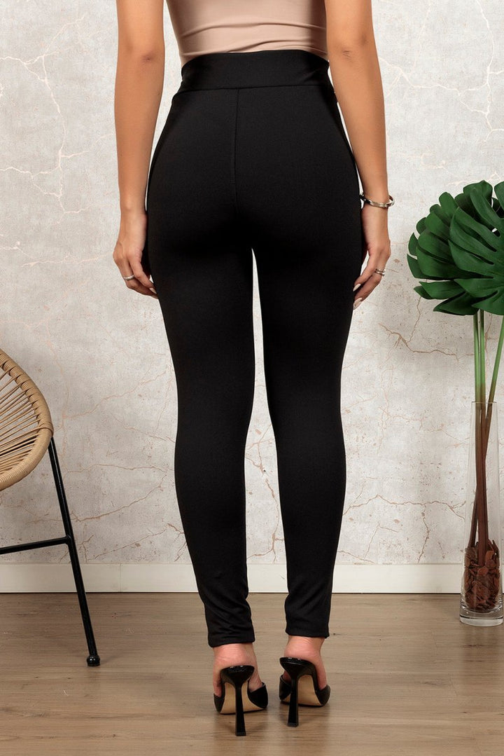 Carola Leather Panel Patchwork High Waist Leggings - Rebel Nomad