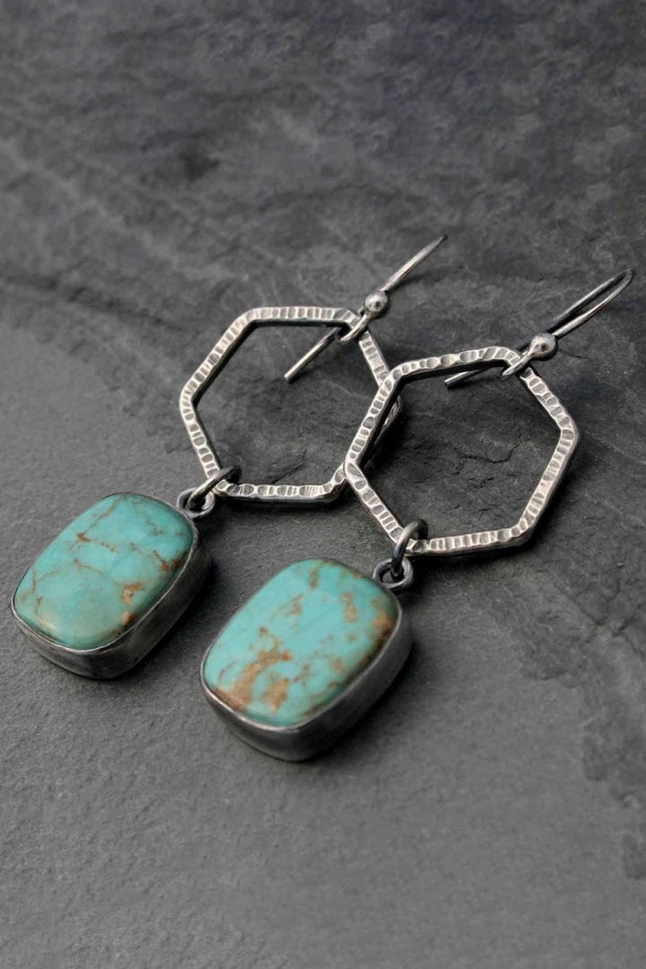 Carroll Vintage Turquoise Geometric Drop Earrings - Rebel Nomad