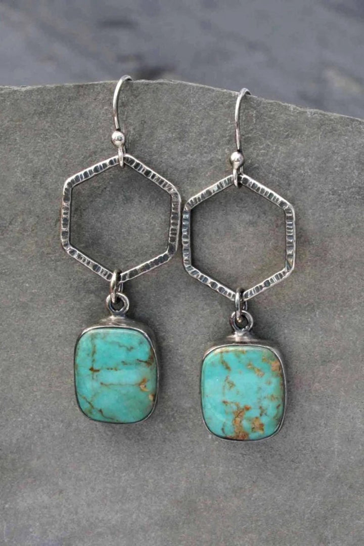 Carroll Vintage Turquoise Geometric Drop Earrings - Rebel Nomad