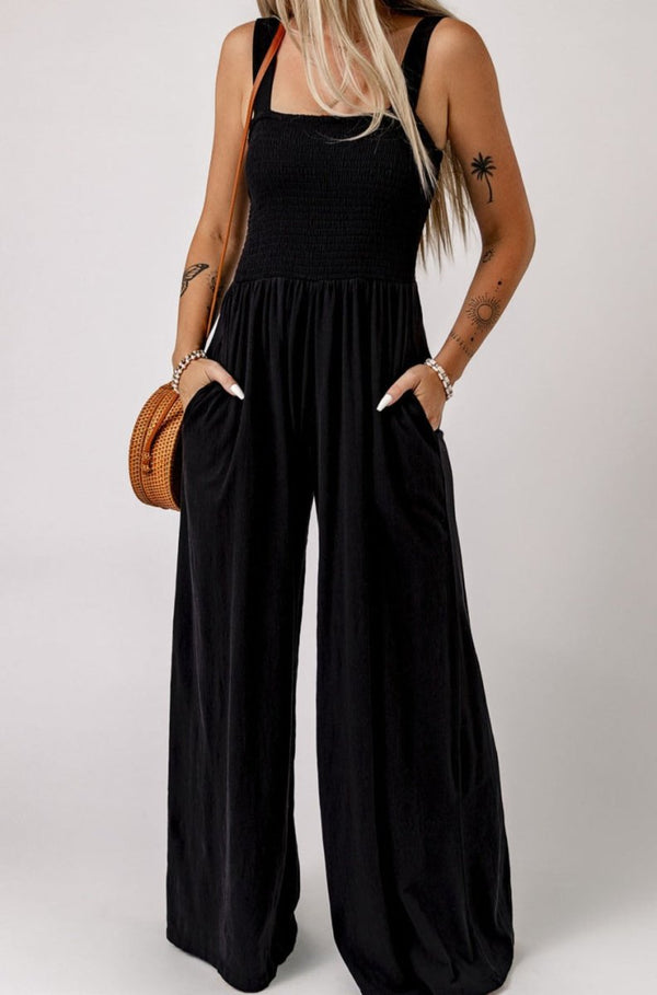 Celia Smocked Sleeveless Wide Leg Jumpsuit - Rebel Nomad