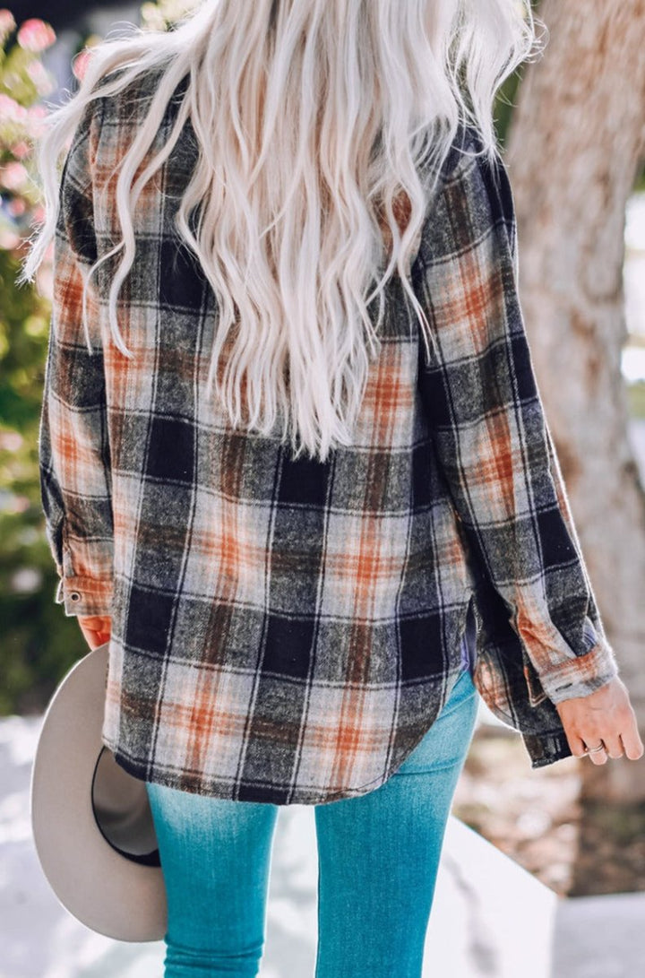 Charissa Oversize Rounded Hem Plaid Shacket - Rebel Nomad