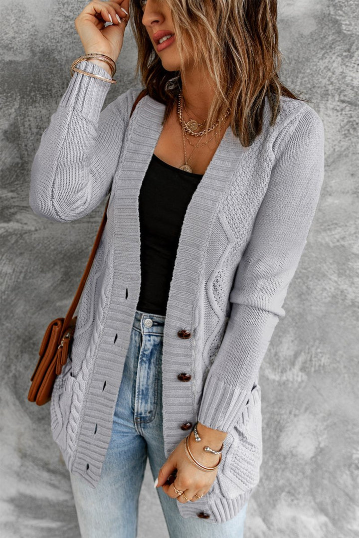 Christabel Front Pocket and Buttons Closure Cardigan - Rebel Nomad